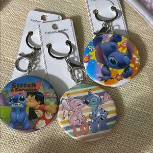 Fashion Jewelry Stitch Keychain and Mirror Set - Blue and Yellow